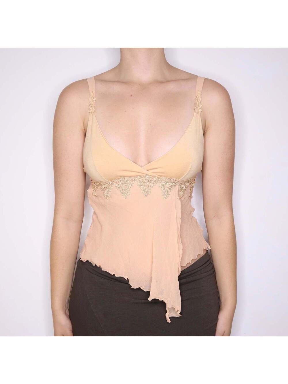Y2K Italian Peach Silk Fairy Camisole (S)